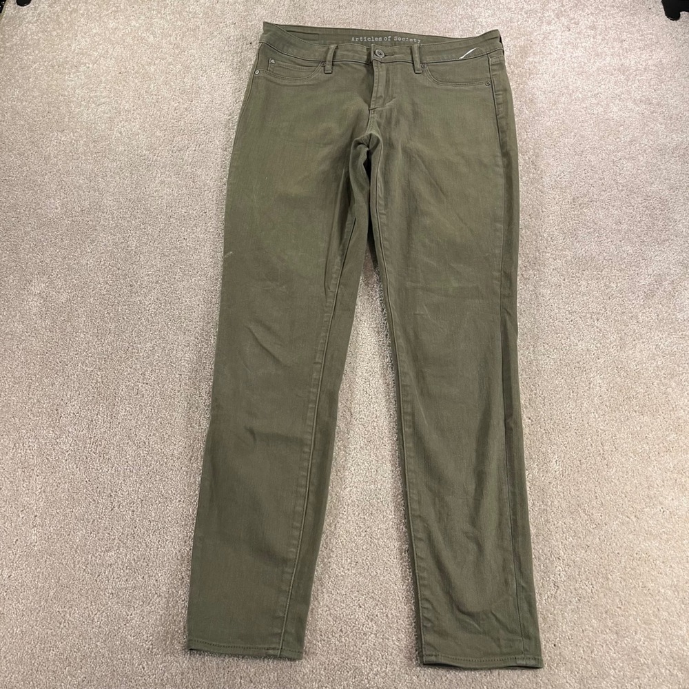 Articles of Society Skinny Jeans Womens 29 Olive‎ Green Stretch Denim Mid Rise